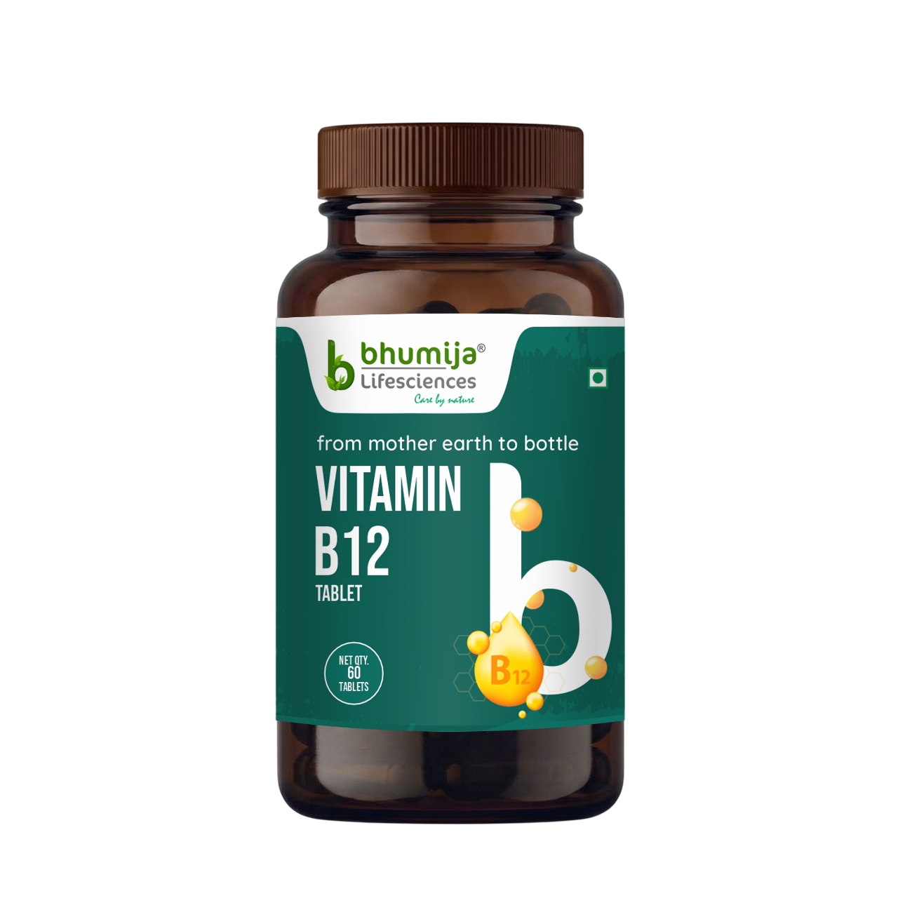 Bhumija Lifesciences Vitamin B12 with Folic Acid and Cyanocobalamin Supplements 60 Chewable Tablet