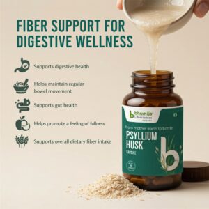 Psyllium Husk Capsules for Digestive Wellness and Daily Fiber Support by Bhumija Lifesciences