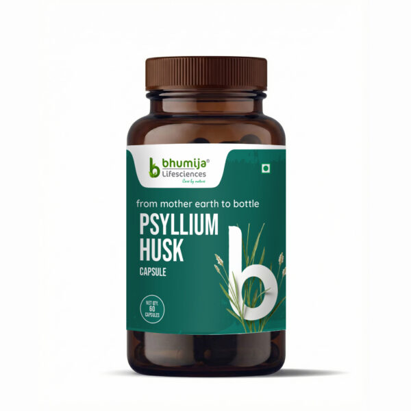 Bhumija Lifesciences Psyllium Husk Capsules – Natural Isabgol Fiber Supplement for Digestive Wellness