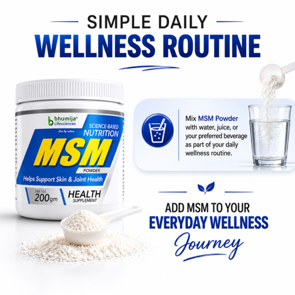 MSM Powder Daily Wellness Supplement for Joint Support, Mobility and Active Lifestyle | Bhumija Lifesciences