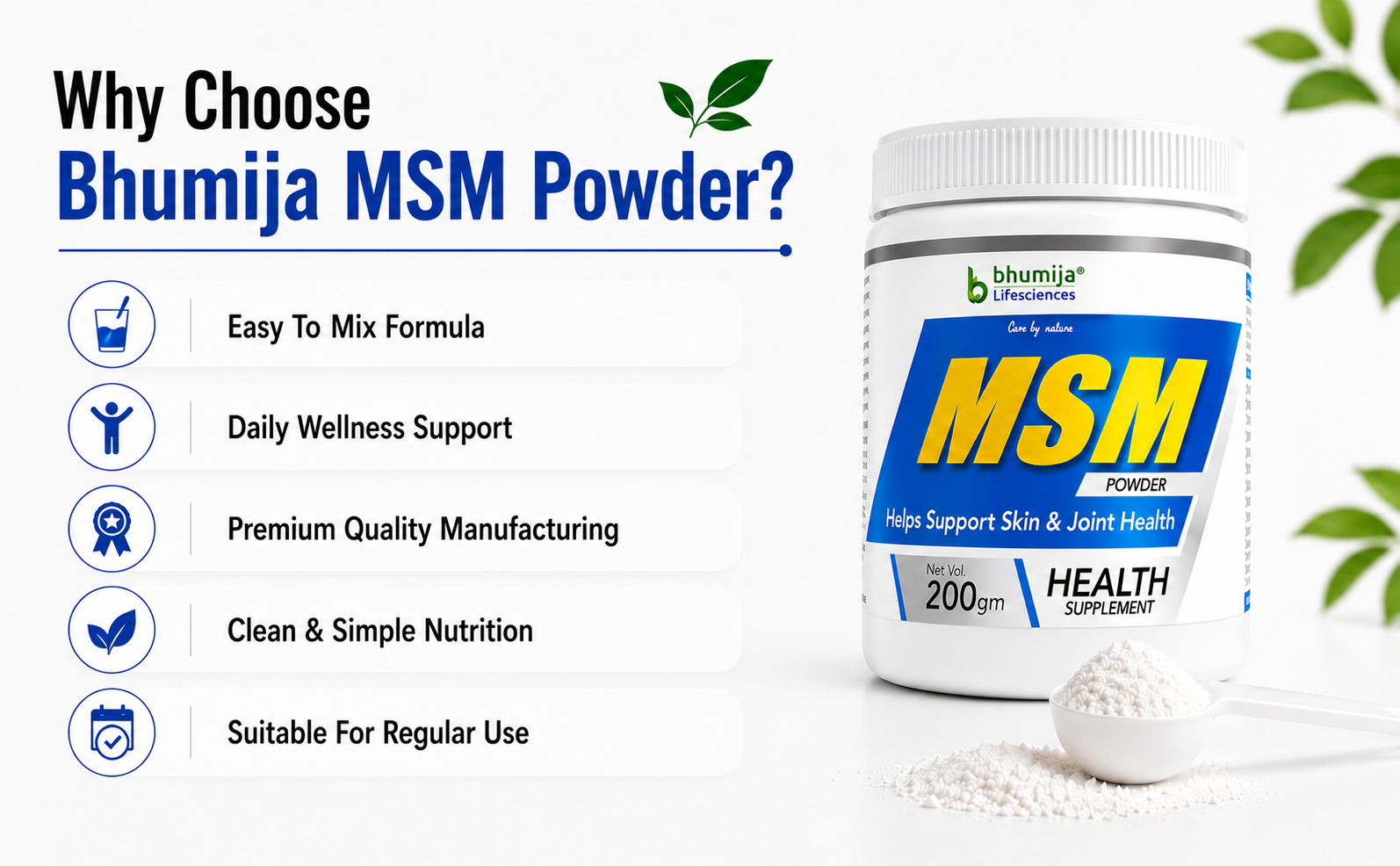 Why Choose Bhumija MSM Powder for Joint Comfort, Mobility Support and Everyday Wellness